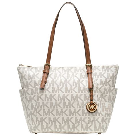 michael kors jet set purse white|Michael Kors designer tote jet set.